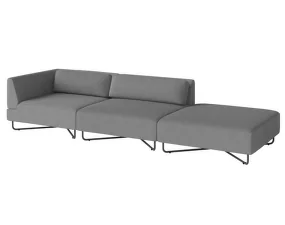 Orlando O2 Garden Sofa 3-seater w. open end right, dark grey