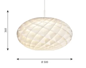 Patera Oval Pendant Light, white
