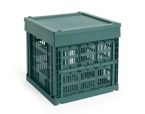 Colour Crate Lid Plastic Cube/Medium Square, dark green
