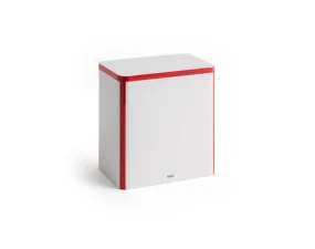 Tin Container Large, off-white and red