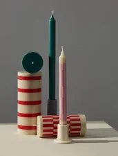 Tube Candleholder Small, lime white