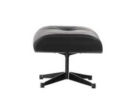 Lounge Chair Ottoman Chestnut Black, Leather Premium F66 nero
