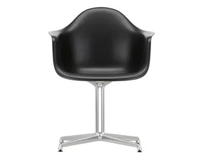 Eames Plastic Armchair DAL, deep black/polished aluminum