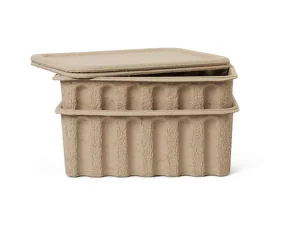 Paper Pulp Box Large, Set of 2, brown
