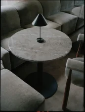 Florence Column Table Ø90, black marquina