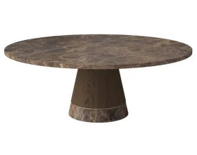 Piro Coffee Table Ø90 H36, brown marble