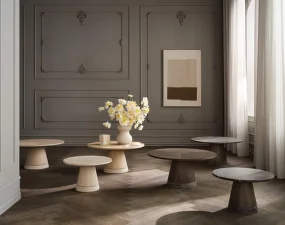 Piro Coffee Table Ø60, white pigmented oiled oak