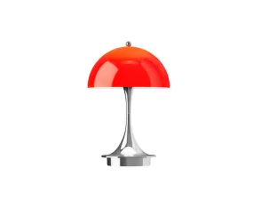Panthella 160 Portable Lamp V3, chrome original opal red