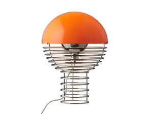 Wire 30 Table Lamp, chrome/orange