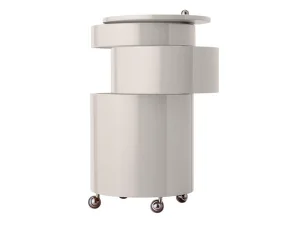 Barboy Side Table, glossy creamy white