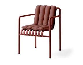 Palissade Dining Armchair Soft Quilted Cushion, iron red