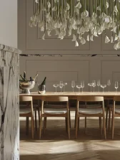 Kuma Extension Dining Table 240x100 cm, white pigmented oiled oak