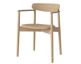 Merge Dining Chair with Armrest, white pigmented oiled oak