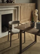 Merge Dining Chair with Armrest Dark Oak, cognac