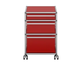 USM Haller M63 Mobile Pedestal, ruby red