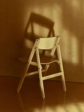 Backflip Chair, golden lacquered beech
