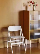 Backflip Chair, cream white lacquered beech