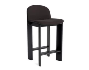 Chisel 35 Bar Stool H65, black lacquered oak / Steelcut Trio 383