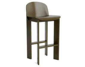 Chisel 35 Bar Stool H75, green umber lacquered beech