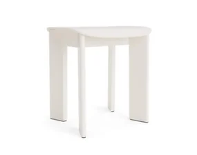 Chisel 10 Stool, cream white lacquered beech