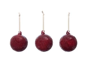 Flurry Glass Baubles M Set of 3, picante red