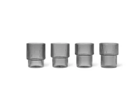 Ripple Small Glasses set of 4, smoked grey