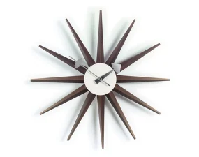 Sunburst Clock, walnut