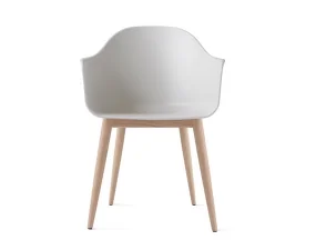 Harbour Dining Chair Wooden Base, white / natural oak