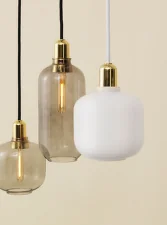 Amp Lamp Small, white/brass
