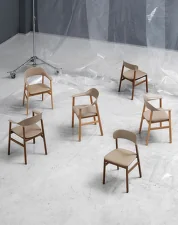 Herit Armchair Oak Leather, grey
