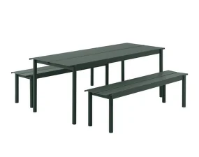 Linear Steel Table 200 cm, dark green