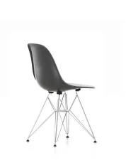 Eames Fiberglass Side Chair DSR, elephant hide grey/chrome