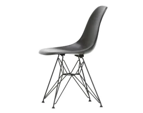 Eames Fiberglass Side Chair DSR, elephant hide grey/black