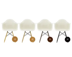 Eames Plastic Armchair DAW Upholstered, warmgrey/ivory