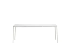 Plate Table 90x180, marble carrara/white base
