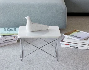 Occasional Table LTR, marble carrara / chrome