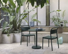 Linear Steel Café Table Ø70, black