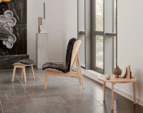 Elephant Lounge Chair, natural oak / Sheepskin - Off sand