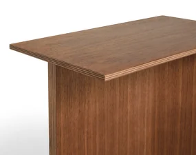 Slit Table Wood Oblong, walnut