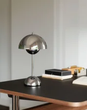 Flowerpot VP9 Portable Lamp, chrome