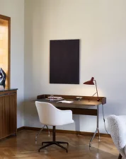 Pavilion AV17 Desk, walnut / iron linoleum