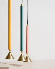 Apollo 59 Pendant, deep sea/polished brass
