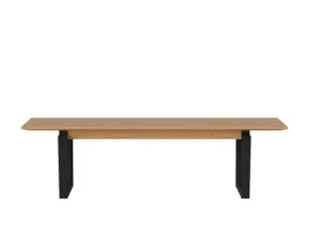 Nord Bench 160 cm, black oak / oiled oak