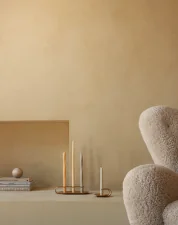 Clip Candle Holder Table 3-arm, brass