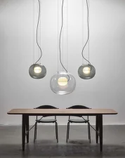 Big One Small PC1335 Pendant Lamp, smoke grey / triplex opal