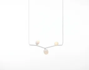 Ivy Horizontal 3 PC1065 Pendant Lamp, triplex opal / white