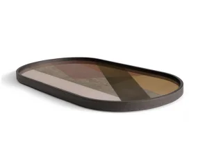 Angle Glass Tray Oblong M, pinot
