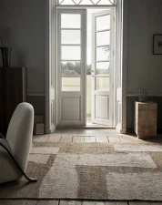 Piece Rug 200x300, off-white / toffee