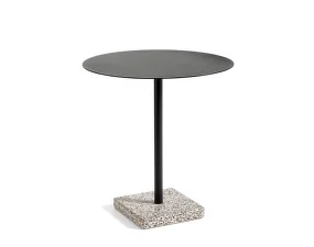 Terrazzo Table Ø70, grey terrazzo / anthracite