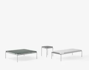 Sett LN12 Coffee Table, dark chrome  / Bianco Carrara marble